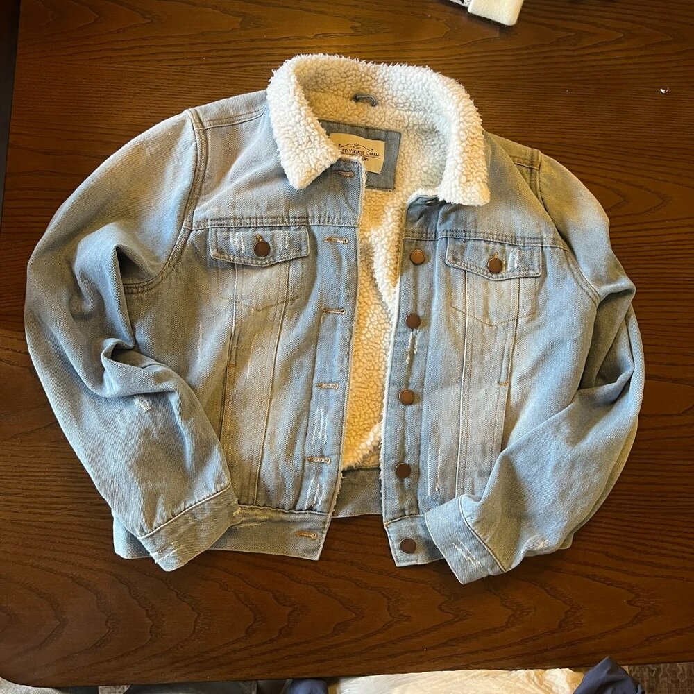 Sherpa lined denim jacket